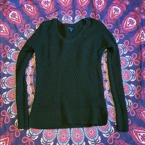 Green V neck sweater